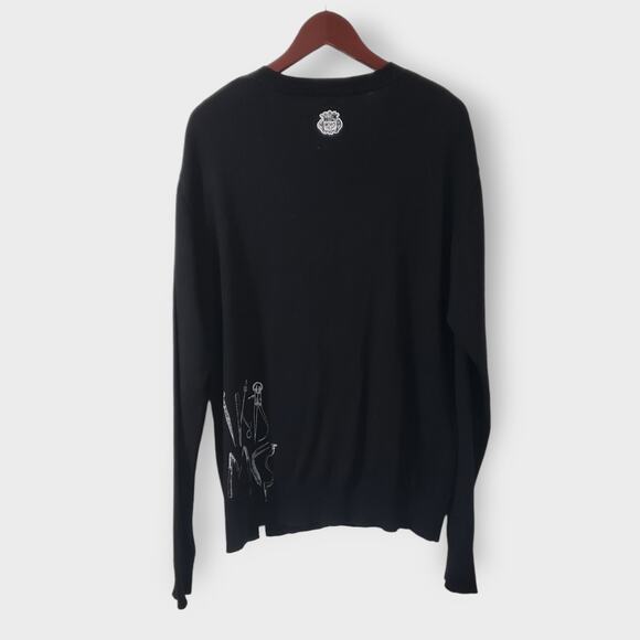 Akademiks Mens Y2K Button Front Cardigan Black XL Gray Graphic Writing Pockets - Picture 5 of 16